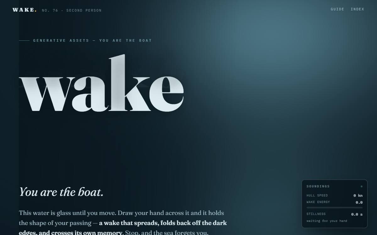 Wake, an interactive fluid simulation built by Sapience Analytics